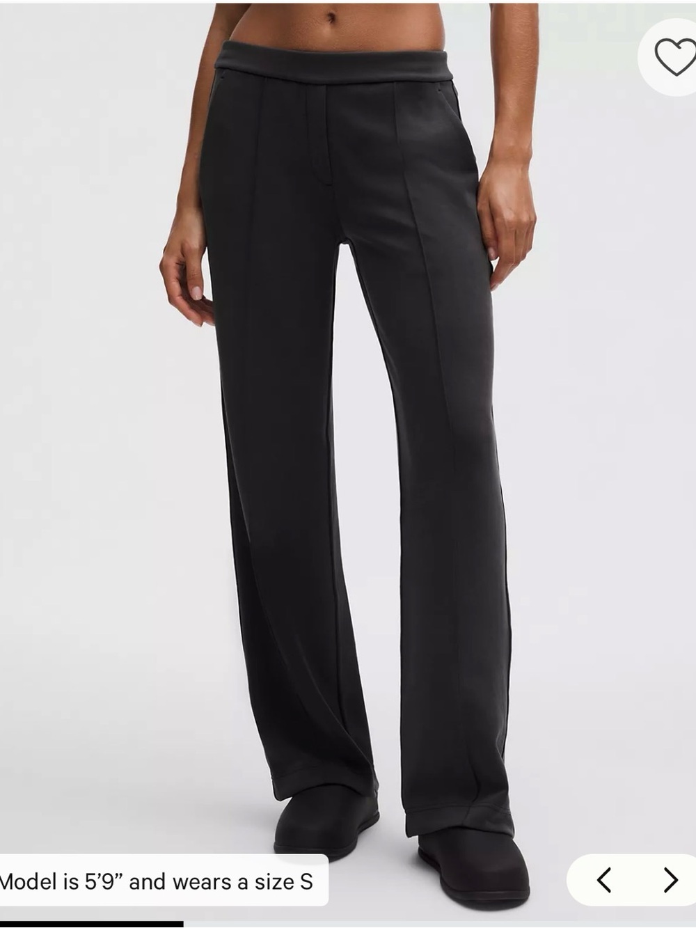 Lululemon Wide-Legged Pinktuck Pull-On Trousers in Bone Colour, Size L
